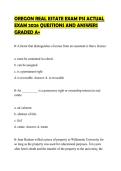 OREGON REAL ESTATE EXAM PSI ACTUAL EXAM 2026 QUESTIONS AND ANSWERS GRADED A&plus;