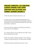 ORGANIC CHEMISTRY 1 ACS QUESTIONS ALREADY GRADED STUDY GUIDE QUESTIONS AND SOLUTIONS 2026 CORRECT ANSWERS GRADED A&plus;