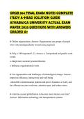 ORGB 364 FINAL EXAM NOTES COMPLETE STUDY A-HEAD SOLUTION GUIDE ATHABASCA UNIVERSITY ACTUAL EXAM PAPER 2026 QUESTIONS WITH ANSWERS GRADED A&plus;