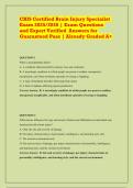 CBIS Certified Brain Injury Specialist Exam 2025&sol;2026 - Questions and Expert Verified Answers &vert; Guaranteed Pass &vert; Already Graded A&plus;