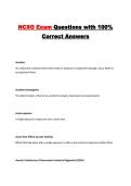 NCSO Exam Questions with 100&percnt; Correct Answers