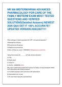 NR 566 MIDTERM&sol;NR566 ADVANCED  PHARMACOLOGY FOR CARE OF THE  FAMILY MIDTERM EXAM MOST TESTED  QUESTIONS AND VERIFIED  SOLUTIONS&lpar;Detailed Answers&rpar; NEWEST  2026 Q&A GET IT 100&percnt; ACCURATE&excl;&excl;  UPDATED VERSION 2026&vert;2027&excl;&excl;&excl;&excl; 