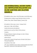 AICE INTERNATIONAL HISTORY PAPER 2 2025 CERTIFICATION EVALUATION 2026 SOLVED QUESTIONS AND SOLUTIONS GRADED A&plus;