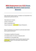 WGU Employment Law C233 Exam 2026 &ndash; Western Governors University &ndash; Complete exam practice questions with correct answers