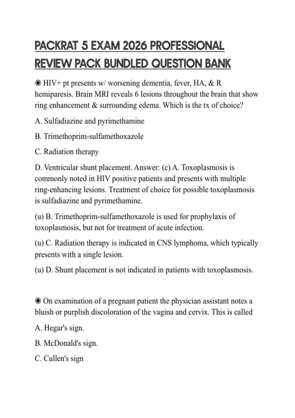 PACKRAT 5 EXAM 2026 PROFESSIONAL REVIEW PACK BUNDLED QUESTION BANK ...