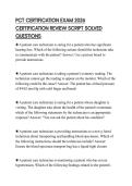PCT CERTIFICATION EXAM 2026 CERTIFICATION REVIEW SCRIPT SOLVED QUESTIONS