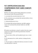 PCT CERTIFICATION EXAM 2026 COMPREHENSIVE STUDY GUIDE COMPLETE ANSWERS