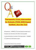 TCIS &lpar;THERAPEUTIC CRISIS INTERVENTION FOR SCHOOLS&rpar;  EXAM COMPLETE PACKAGE DEAL
