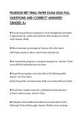 PEARSON RBT FINAL PAPER EXAM 2026 FULL QUESTIONS AND CORRECT ANSWERS GRADED A&plus;