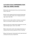 ALAT MOCK EXAM COMPREHENSIVE STUDY GUIDE 2026 VERIFIED ANSWERS