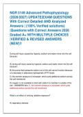NGR 5149 Advanced Pathophysiology  &lpar;2026&sol;2027&rpar; UPDATE&vert;EXAM QUESTIONS   With Correct Detailed AND Analyzed  Answers &vert; &lpar;100&percnt; Verified solutions&rpar;  &vert;Questions with Correct Answers 2026  Graded A&plus; WITH MULTIPLE CHOICES  &vert;VERIFIED & REVISED ANSWERS  &lpar;NEW&rpar;&excl;&excl;