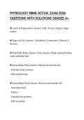 PHYSIOLOGY NBME ACTUAL EXAM 2026 QUESTIONS WITH SOLUTIONS GRADED A&plus;