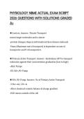 PHYSIOLOGY NBME ACTUAL EXAM SCRIPT 2026 QUESTIONS WITH SOLUTIONS GRADED A&plus;