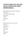 PHYSIOLOGY NBME ACTUAL FINAL PAPER 2026 FULL QUESTIONS AND CORRECT ANSWERS GRADED A&plus;