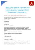IBHRE CCDS Certification Exam Actual Exam 2026&sol;2027 &vert; Certified Cardiac Device Specialist Complete Practice Test with Verified Answers &vert; Already Graded A&plus; &lpar;BRAND NEW&excl;&excl;&rpar;