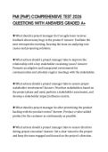 PMI &lpar;PMP&rpar; COMPREHENSIVE TEST 2026 QUESTIONS WITH ANSWERS GRADED A&plus;