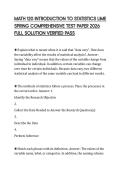 MATH 120 INTRODUCTION TO STATISTICS LIME SPRING COMPREHENSIVE TEST PAPER 2026 FULL SOLUTION VERIFIED PASS