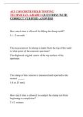 ACI CONCRETE FIELD TESTING TECHNICIAN- GRADE I QUESTIONS WITH CORRECT VERIFIED ANSWERS