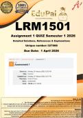 LRM1501 Assignment 1 &lpar;COMPLETE ANSWERS&rpar; Semester 1 2026 - DUE 1 April 2026