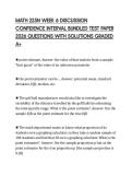 MATH 225N WEEK 6 DISCUSSION CONFIDENCE INTERVAL BUNDLED TEST PAPER 2026 QUESTIONS WITH SOLUTIONS GRADED A&plus;