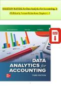 Complete Solutions Manual for Data Analytics for Accounting &lpar;3rd Edition&rpar; by Vernon Richardson &vert; All Chapters 1-9