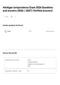 Michigan Jurisprudence Exam 2026 Questions and Answers &lpar;2026 &sol; 2027&rpar; &lpar;Verified Answers&rpar;