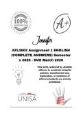 AFL2602 Assignment 1 ENGLISH &lpar;COMPLETE ANSWERS&rpar; Semester 1 2026 - DUE March 2026&semi; 100&percnt; Correct solutions and explanations&period; 