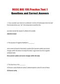 DCCC BIO 150 Practice Test 1 Questions and Correct Answers