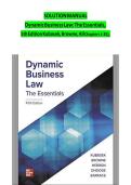 Solution Manual for Dynamic Business Law&colon; The Essentials 5th Edition by Kubasek&comma; Browne &ndash; Complete Chapters 1-25