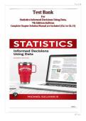 Statistics&colon; Informed Decisions Using Data &ndash; 7th Edition&comma; Michael Sullivan III &ndash; Complete Test Bank with Questions and Answers