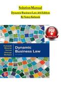  Solution Manual for Dynamic Business Law&colon; The Essentials 6th Edition by Nancy Kubasek - Complete Chapters 1-25