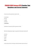 PRAXIS 5005 Science ETS Practice Test Questions and Correct Answers