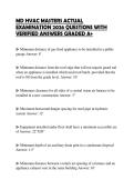 MD HVAC MASTERS ACTUAL EXAMINATION 2026 QUESTIONS WITH VERIFIED ANSWERS GRADED A&plus;