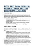 Elite Pharmacology Test Bank &lpar;2026&sol;2027 Standards&rpar; &ndash; Clinical Mastery & Nursing Exam Prep 