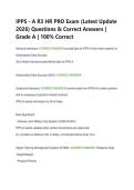 IPPS - A R3 HR PRO Exam &lpar;Latest Update  2026&rpar; Questions & Correct Answers &vert;  Grade A &vert; 100&percnt; Correct 