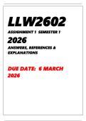 LLW2602 ASSIGNMENT 1 SEMESTER 1 2026 &lpar;COMPULSORY ASSIGNMENT&rpar;-- DUE DATE 6 MARCH 2026