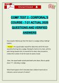 COMP TEST 2 - CORPORAL'S COURSE - 7-21 ACTUAL 2026 QUESTIONS AND VERIFIED ANSWERS