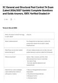 SC General and Structural Pest Control 7A Exam &lpar;Latest 2026&sol;2027 Update&rpar; Complete Questions and Guide Answers&comma; 100&percnt; Verified Graded A&plus;
