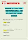 CORPORALS COURSE COMP 2 TEST REVIEW ACTUAL 2026 QUESTIONS AND VERIFIED ANSWERS
