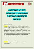 CORPORALS COURSE&colon; LEADERSHIP II ACTUAL 2026 QUESTIONS AND VERIFIED ANSWERS