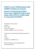 CWEA E&sol;I Level 3 EXAM Questions With  CORRECT Detailed and Analyzed  Answers &lpar;Verified Solutions&rpar; Most  Recent exam COMPLETE &lpar;2026&rpar; &lpar;Latest  Update 2026&rpar; UPDATE&excl;&excl; EXAM Graded  A&plus; Guaranteed SUCCESS&excl;&excl;&excl; 