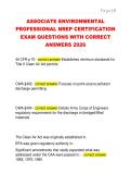 ASSOCIATE ENVIRONMENTAL  PROFESSIONAL NREP CERTIFICATION  EXAM QUESTIONS WITH CORRECT  ANSWERS 2026 