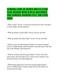 NURSING CARE OF OLDER ADULTS EXAM ELITE REVIEW WITH ACTUAL QUESTIONS AND VERIFIED ANSWERS FULL SOLUTION 202