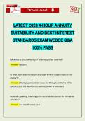 LATEST 2026 4-HOUR ANNUITY SUITABILITY AND BEST INTEREST STANDARDS EXAM WEBCE Q&A 100&percnt; PASS