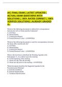 AIC FINAL EXAM &vert; LATEST UPDATED &vert; ACTUAL EXAM QUESTIONS WITH SOLUTIONS &vert; 100&percnt; RATED CORRECT &vert; 100&percnt; VERFIED SOLTIONS &vert; ALREADY GRADED A&plus;