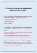 RHIT PRACTICE EXAM 2026 ACTUAL QUESTIONS  AND 100&percnt; CORRECT ANSWERS 