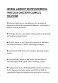 MEDICAL ASSISTANT CERTIFICATION FINAL PAPER 2026 QUESTIONS COMPLETE SOLUTIONS