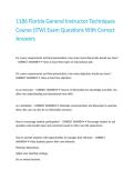 1186 Florida General Instructor Techniques Course &lpar;ITW&rpar; Exam Questions With Correct Answers&period;