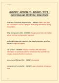 GMS 5057 - MEDICAL CELL BIOLOGY - TEST 1 &vert;   QUESTIONS AND ANSWERS &vert; 2026 UPDATE