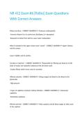 NR 412 Exam -6 -Patho- Exam Questions With Correct Answers 